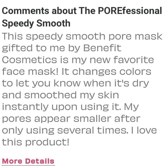 The PORE fessional speedy smooth pore face mask by BENEFIT new in box msrp $38 - Picture 10 of 13